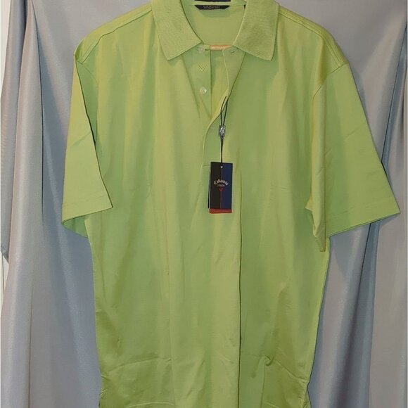 Callaway Collection Golf Polo Short‎ Sleeve Green Large Egyptian Cotton New - Picture 2 of 8